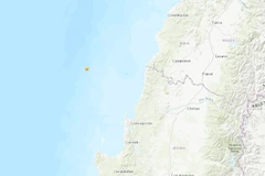 Ví trí khu vực xảy ra trận động đất. (Nguồn: earthquake.usgs.gov)