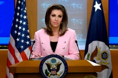 Người phát ngôn Bộ Ngoại giao Mỹ Morgan Ortagus tại cuộc họp báo ở Washington, DC ngày 10/6/2019. (Nguồn: AFP/TTXVN)
