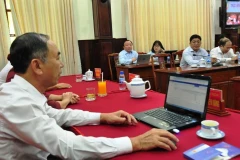 Quang cảnh lễ khai trương Trục liên thông văn bản tỉnh Bình Phước. (Ảnh: K GỬIH/TTXVN)