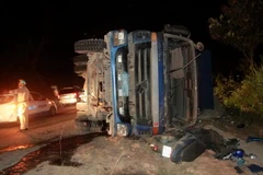 Hiện trường vụ tai nạn. (Ảnh: Đặng Tuấn/Vietnam+)