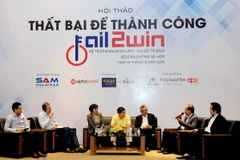 Các diễn giả thảo luận những vấn đề cần thiết trong khởi nghiệp tại Hội thảo. (Ảnh: An Hiếu/TTXVN)