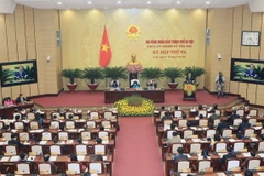 Hội đồng Nhân dân Thành phố Hà Nội khóa XV, nhiệm kỳ 2016-2021. (Ảnh: Phạm Kiên/TTXVN)