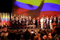 Lễ ký thỏa thuận hòa bình mới tại Bogota ngày 24/11. (Nguồn: EPA/TTXVN)