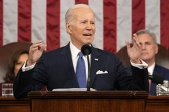 Tổng thống Mỹ Joe Biden đọc Thông điệp liên bang trước lưỡng viện Quốc hội tại Washington, DC, ngày 7/2. (Ảnh: AFP/TTXVN)