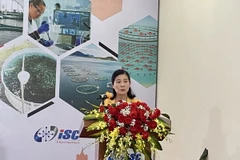 Phó Giám đốc Sở Khoa học và Công nghệ Hải Phòng Phạm Thị Sen Quỳnh phát biểu tại phiên kết nối. (Ảnh: Minh Huệ/TTXVN)