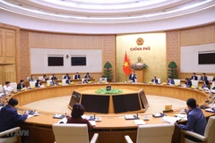 Toàn cảnh cuộc họp Ban Chỉ đạo về kết quả thực hiện kế hoạch lấy ý kiến nhân dân và việc tiếp thu, giải trình ý kiến nhân dân về dự thảo Luật Đất đai (sửa đổi), ngày 12/4 vừa qua. (Ảnh: Văn Điệp/TTXVN)