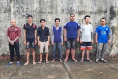 Các đối tượng bị tạm giam. (Ảnh: TTXVN phát)