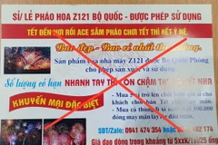 Tờ rơi quảng cáo mua bán pháo hoa của cá nhân. (Nguồn: Công an Quảng Ninh)