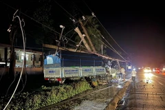 Hiện trường vụ tai nạn. (Ảnh: TTXVN phát)