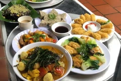 Một mâm cỗ chay. (Nguồn: Facebook Bếp Tình Phạm)