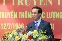 Chủ tịch nước Võ Văn Thưởng phát biểu chỉ đạo tại buổi làm việc. (Ảnh: Thống Nhất/TTXVN)