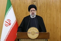 Tổng thống Iran Ebrahim Raisi trong một cuộc họp báo ở Tehran. (Ảnh: AFP/TTXVN)