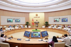 Phiên họp Chính phủ thường kỳ tháng Năm. (Ảnh: Dương Giang/TTXVN)