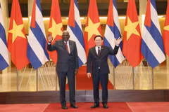 [Photo] Chủ tịch Quốc hội Vương Đình Huệ tiếp Chủ tịch Quốc hội Cuba 