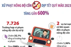 [Infographics] Tết Quý Mão: Xử phạt vi phạm nồng độ cồn tăng gần 600%