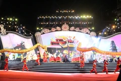 Biểu diễn nghệ thuật tại lễ khai mạc Hội Xuân núi Bà Đen năm Quý Mão 2023. (Ảnh: Thanh Tân/TTXVN)