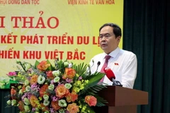 Ủy viên Bộ chính trị, Phó Chủ tịch thường trực Quốc hội Trần Thanh Mẫn phát biểu tại hội thảo. (Ảnh: Quang Cường/TTXVN) Phó Chủ tịch QH Trần Thanh Mẫn nhấn mạnhcác tỉnh tập trung nguồn lực để đầu tư phát triển các sản phẩm du lịch thân thiện, đa dạng, ch