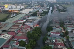 Hiện trường vụ hỏa hoạn. (Ảnh: Lê Phú/TTXVN) 