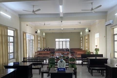 Phiên tòa xét xử bị cáo Nguyễn Đoàn Quang Viên. (Ảnh TTXVN phát)
