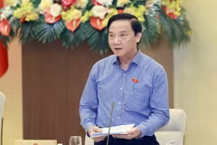 Phó Chủ tịch Quốc hội Nguyễn Khắc Định điều hành phiên họp. (Ảnh: Doãn Tấn/TTXVN)