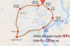 Quy hoạch tuyến Vành đại 2 TP.HCM có chiều dài 64km, 6-10 làn xe. (Nguồn: báo Giao thông)
