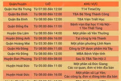 [Infographics] Lịch tạm ngừng, cắt điện tại Hà Nội trong ngày 4/6 