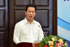 Ủy viên Trung ương Đảng, Bộ trưởng Bộ Tài nguyên và Môi trường Đặng Quốc Khánh phát biểu tại Hội thảo. (Ảnh: Quốc Dũng/TTXVN)