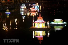 Các đội đua ghe ngo. (Ảnh: Thanh Hòa/TTXVN)