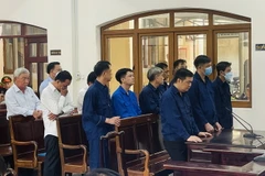 Các bị cáo tại phiên tòa. (Ảnh: Lê Xuân/TTXVN)