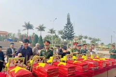 Hài cốt liệt sỹ được quy tập trên địa bàn huyện Tuy Đức. (Ảnh: TTXVN phát)