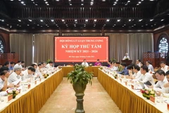 Kỳ hợp thứ tám Hội đồng Lý luận Trung ương. (Ảnh: Thanh Tuấn/TTXVN)