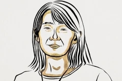 Tranh chân dung nhà văn Han Kang. (Nguồn: Nobel Prize Website)