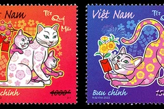 2 mẫu tem Tết Quý Mão. (Ảnh: Bưu điện Việt Nam)