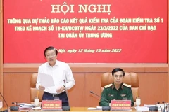 Ông Phan Đình Trạc, Ủy viên Bộ Chính trị, Bí thư Trung ương Đảng, Trưởng Ban Nội chính TW, Phó Trưởng ban Thường trực Ban Chỉ đạo Trung ương về phòng chống tham nhũng, tiêu cực phát biểu kết luận hội nghị. (Ảnh: Trọng Đức/TTXVN)