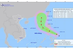Vị trí và đường đi của bão Nalgae. (Nguồn: Trung tâm Dự báo Khí tượng Thủy văn Trung ương)