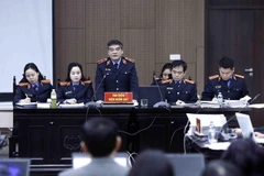 Đại diện Viện kiểm sát công bố bản cao trạng tại phiên tòa. (Ảnh: An Đăng/TTXVN)