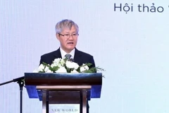 Ông Võ Tân Thành, Phó Chủ tịch Liên đoàn Thương mại và Công nghiệp Việt Nam phát biểu tại Hội thảo. (Ảnh: Xuân Anh/TTXVN)