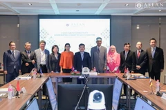 Đại sứ, Trưởng Phái đoàn Việt Nam tại Hiệp hội các quốc gia Đông Nam Á (ASEAN) Nguyễn Hải Bằng (thứ ba từ trái sang) tham dự cuộc họp lần thứ 3/2022 của ACCC. (Ảnh: TTXVN phát)