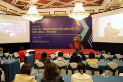 Quang cảnh diễn đàn điểm cầu Hà Nội. (Ảnh: Trần Việt/TTXVN)