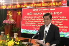 Bí thư Tỉnh ủy Đồng Nai Nguyễn Hồng Lĩnh phát biểu. (Ảnh: Nguyễn Văn Việt/TTXVN)