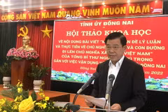 Bí thư Tỉnh ủy Đồng Nai Nguyễn Hồng Lĩnh phát biểu. (Ảnh: Nguyễn Văn Việt/TTXVN)