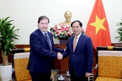 Bộ trưởng Ngoại giao Bùi Thanh Sơn tiếp Tổng Thư ký phụ trách Đối ngoại Bộ Ngoại giao Cộng hòa Chile Alex Wetzig Abdale. (Ảnh: TTXVN phát)