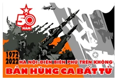 Phát hành tranh cổ động nhân kỷ niệm 50 năm Chiến thắng Hà Nội-Điện Biên Phủ trên không. (Nguồn: Cục Văn hóa cơ sở)