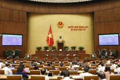 Quốc hội biểu quyết thông qua Nghị quyết ban hành Nội quy kỳ họp Quốc hội-sửa đổi. (Ảnh: Doãn Tấn/TTXVN)