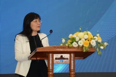 Tiến sỹ Phạm Lan Dung, Quyền Giám đốc Học viện Ngoại giao phát biểu. (Ảnh: Văn Dũng/TTXVN)