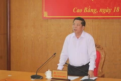 Bí thư Tỉnh ủy Cao Bằng Trần Hồng Minh phát biểu kết luận. (Ảnh: Chu Hiệu/TTXVN)