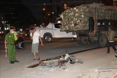 Hiện trường vụ tai nạn. (Ảnh: Dư Toán/TTXVN)