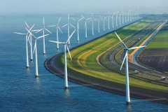 Mô hình dự án điện gió ngoài khơi. (Ảnh: EVN)