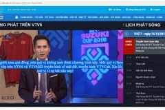 Ảnh chụp màn hình VTV6 vào lúc khoảng 19 giờ ngày 15/12. (Nguồn: Vietnam)