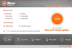 Giao diện của Bkav 2018. (Ảnh chụp màn hình)